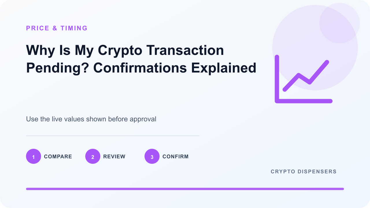 Illustration for Why Is My Crypto Transaction Pending? Confirmations Explained: compare, review, confirm.